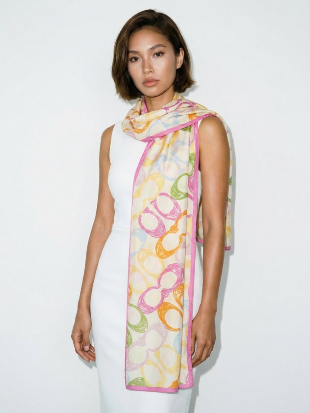 Coach Silk Charmeuse Skinny Scarf